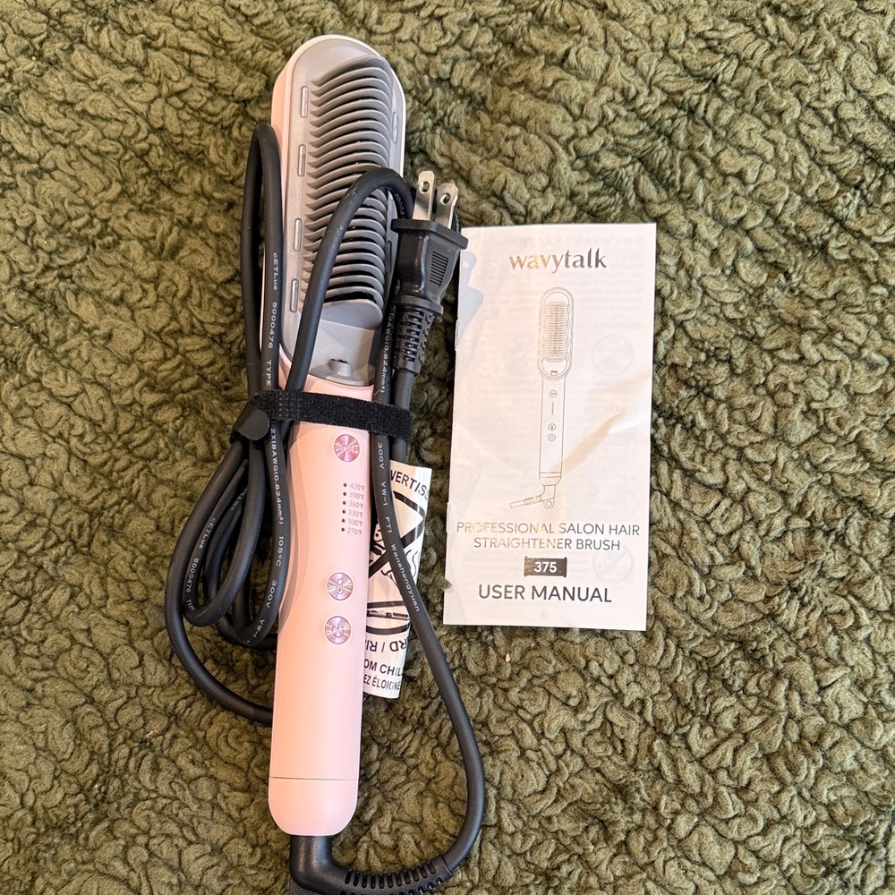 Wavytalk Professional Straightener Brush Pale Pink Blush